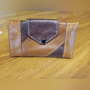 Vintage Tri-fold Leather Passport Wallet